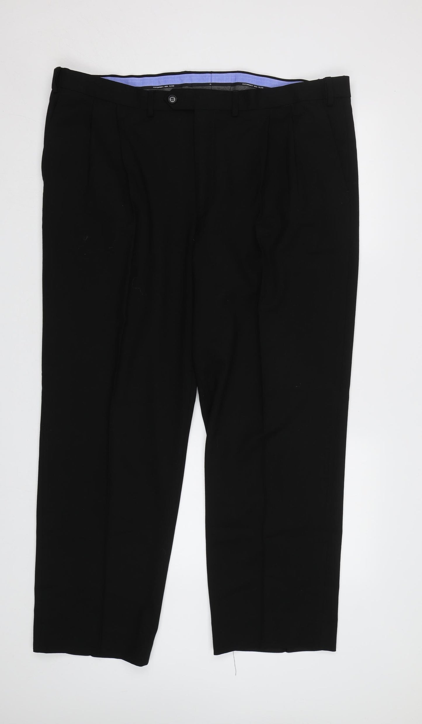M&S Mens Black   Dress Pants Trousers Size 42 L31 in