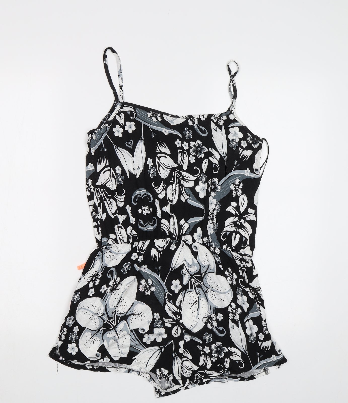 Selectg Womens Black Floral  Playsuit One-Piece Size 12