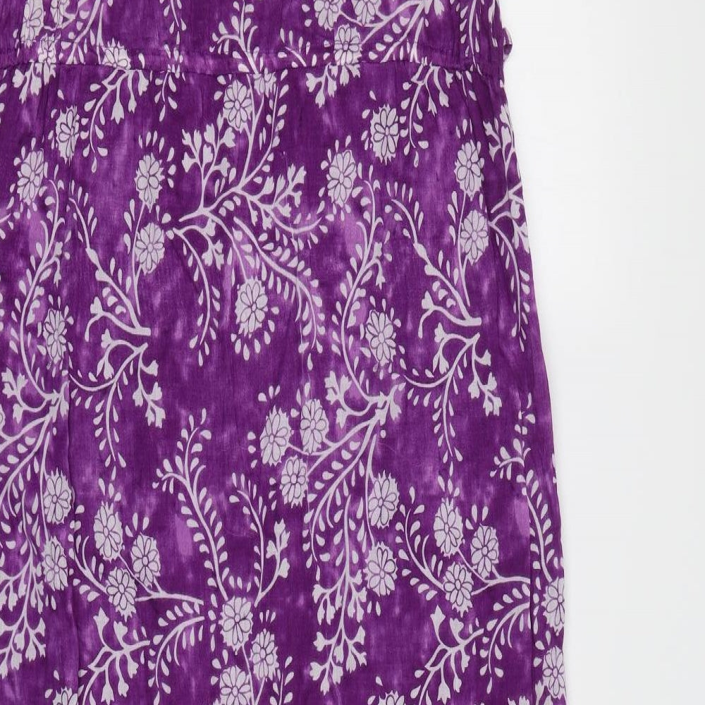 M&Co Womens Purple Floral  Maxi  Size 18