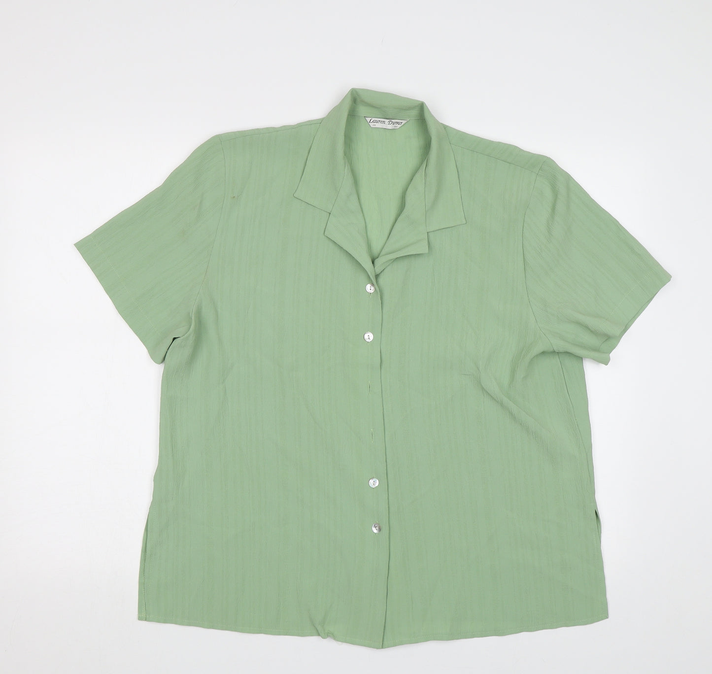 Lauren Duvar Womens Green   Basic Button-Up Size 20
