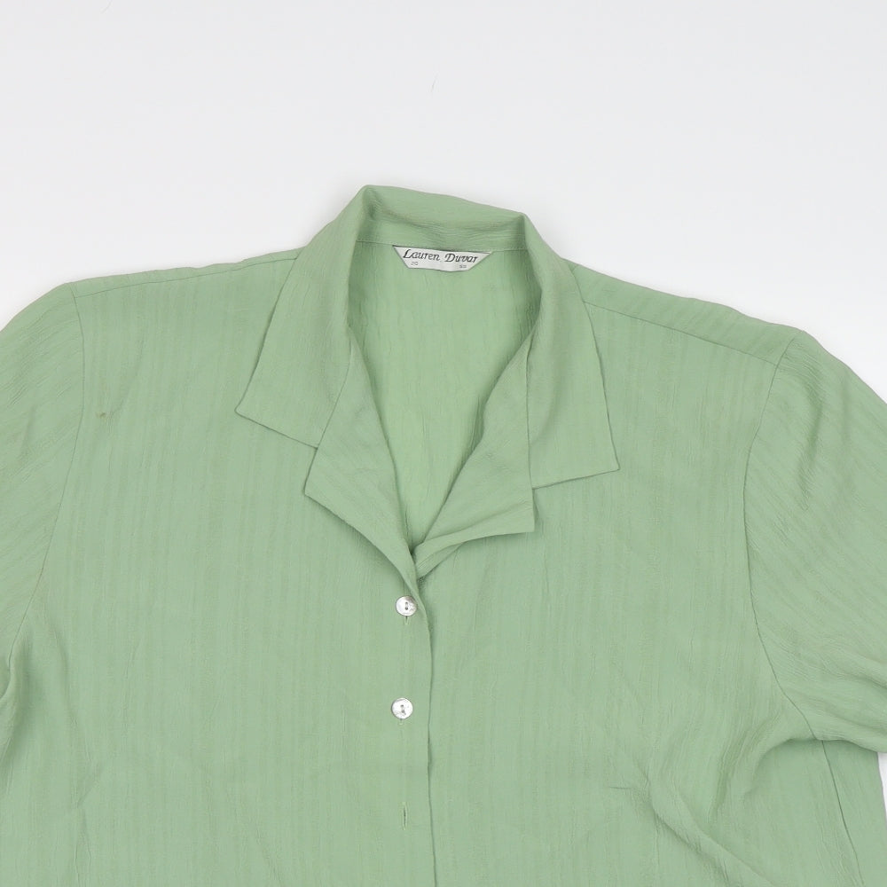 Lauren Duvar Womens Green   Basic Button-Up Size 20