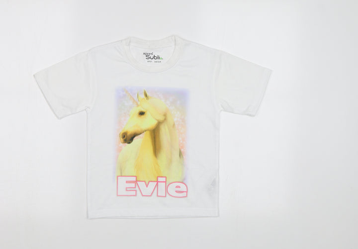Xpres Subli Girls White Rayon Basic Polo Size 3-4 Years - Horse