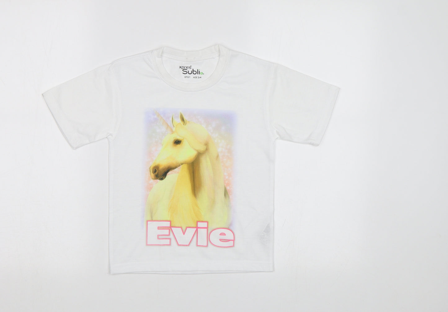 Xpres Subli Girls White  Rayon Basic Polo Size 3-4 Years  - Horse