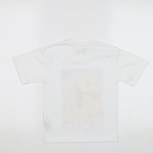 Xpres Subli Girls White  Rayon Basic Polo Size 3-4 Years  - Horse