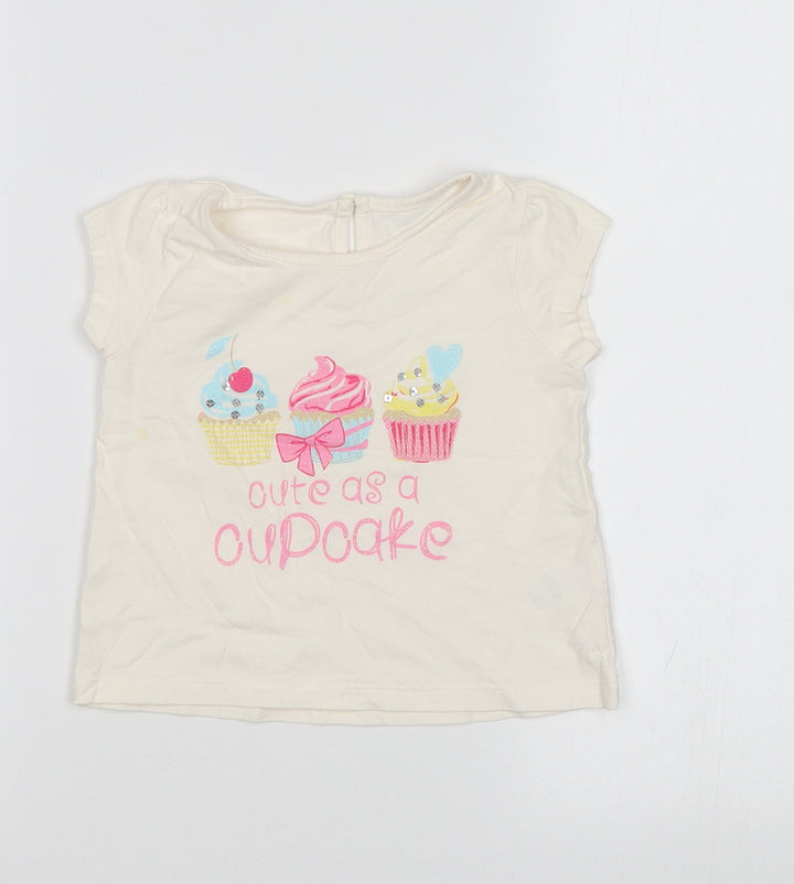 Matalan Baby Beige   Basic T-Shirt Size 12-18 Months  - Cupcake