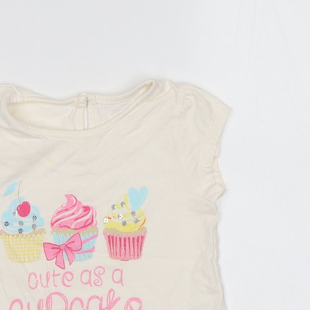 Matalan Baby Beige   Basic T-Shirt Size 12-18 Months  - Cupcake