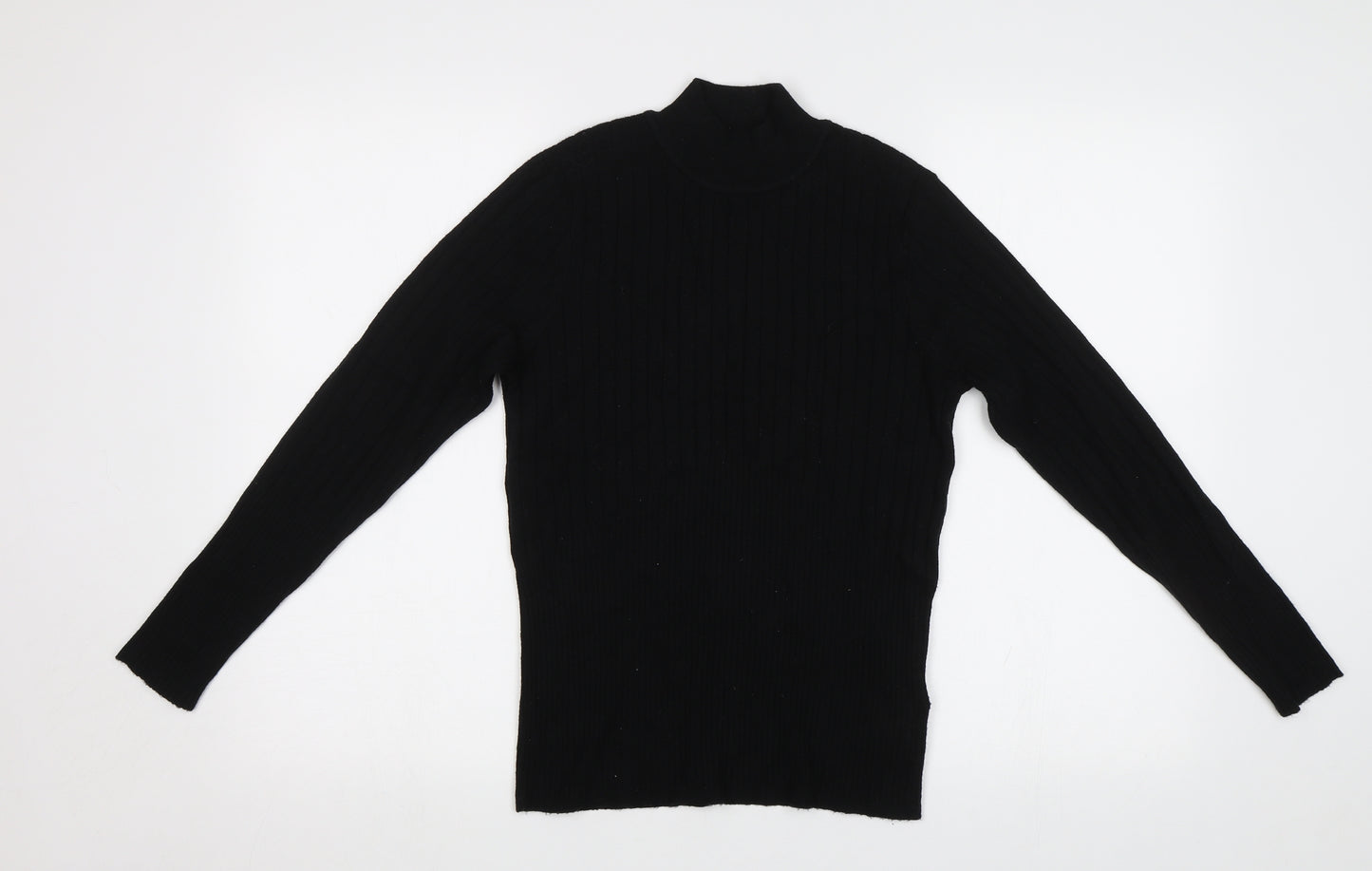 M&S Womens Black   Henley Jumper Size 14