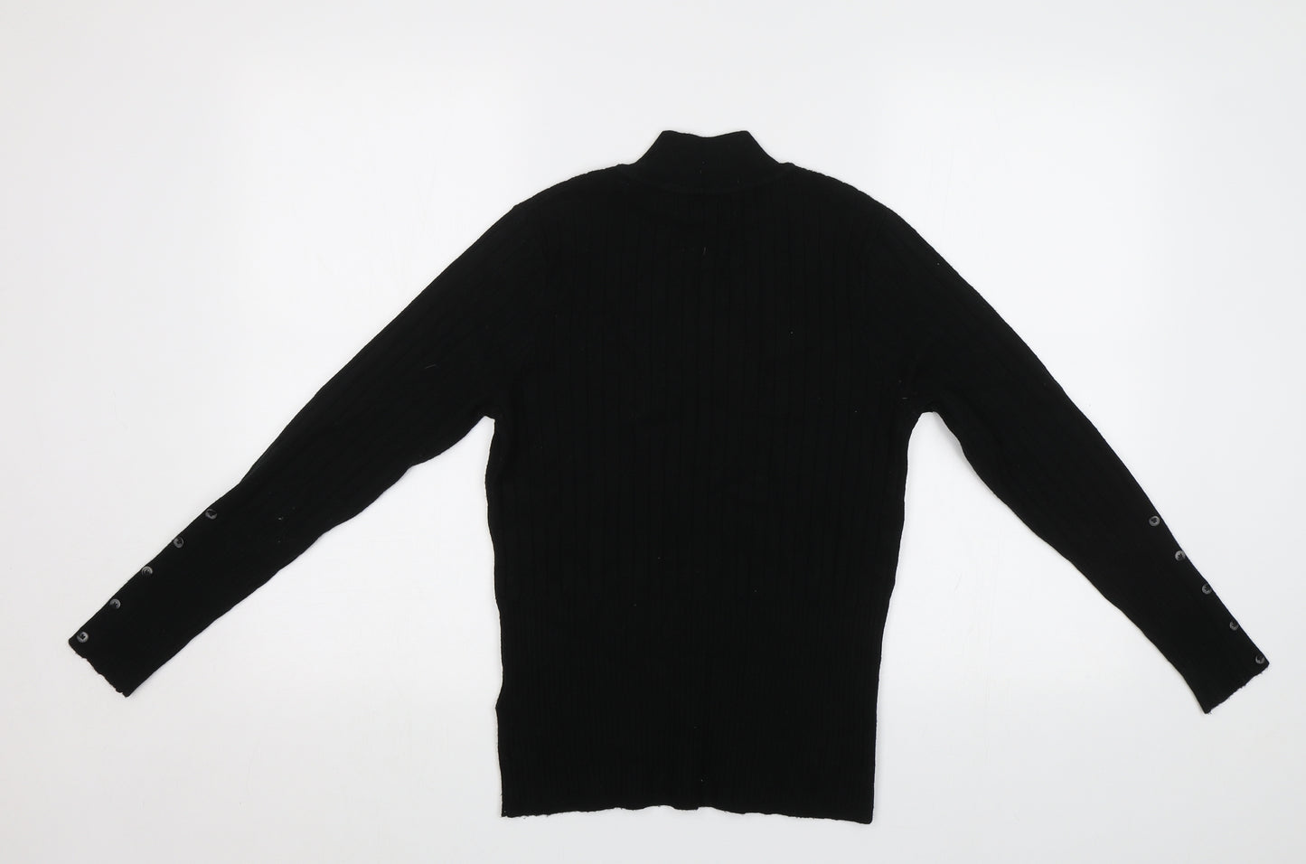 M&S Womens Black   Henley Jumper Size 14