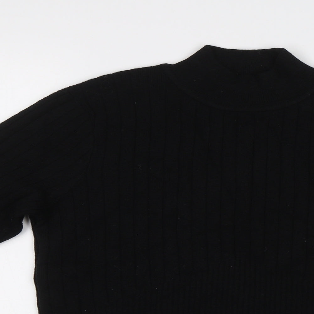 M&S Womens Black   Henley Jumper Size 14