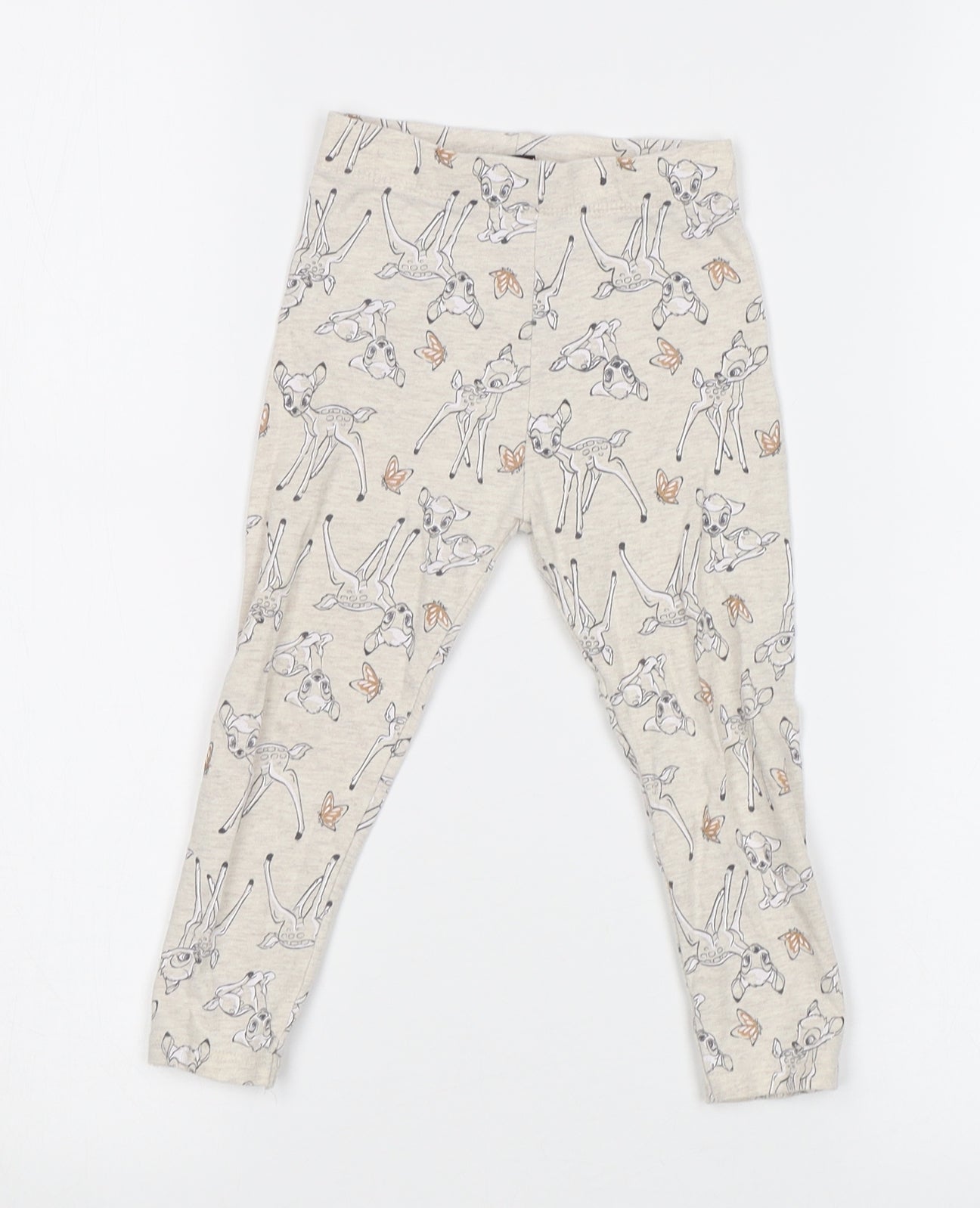 George Girls Beige   Jegging Trousers Size 2 Years - Bambi Disney