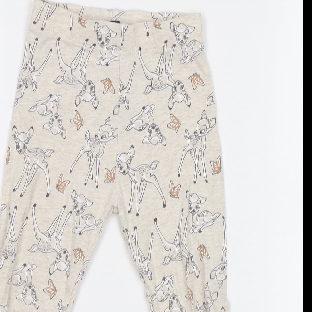 George Girls Beige   Jegging Trousers Size 2 Years - Bambi Disney