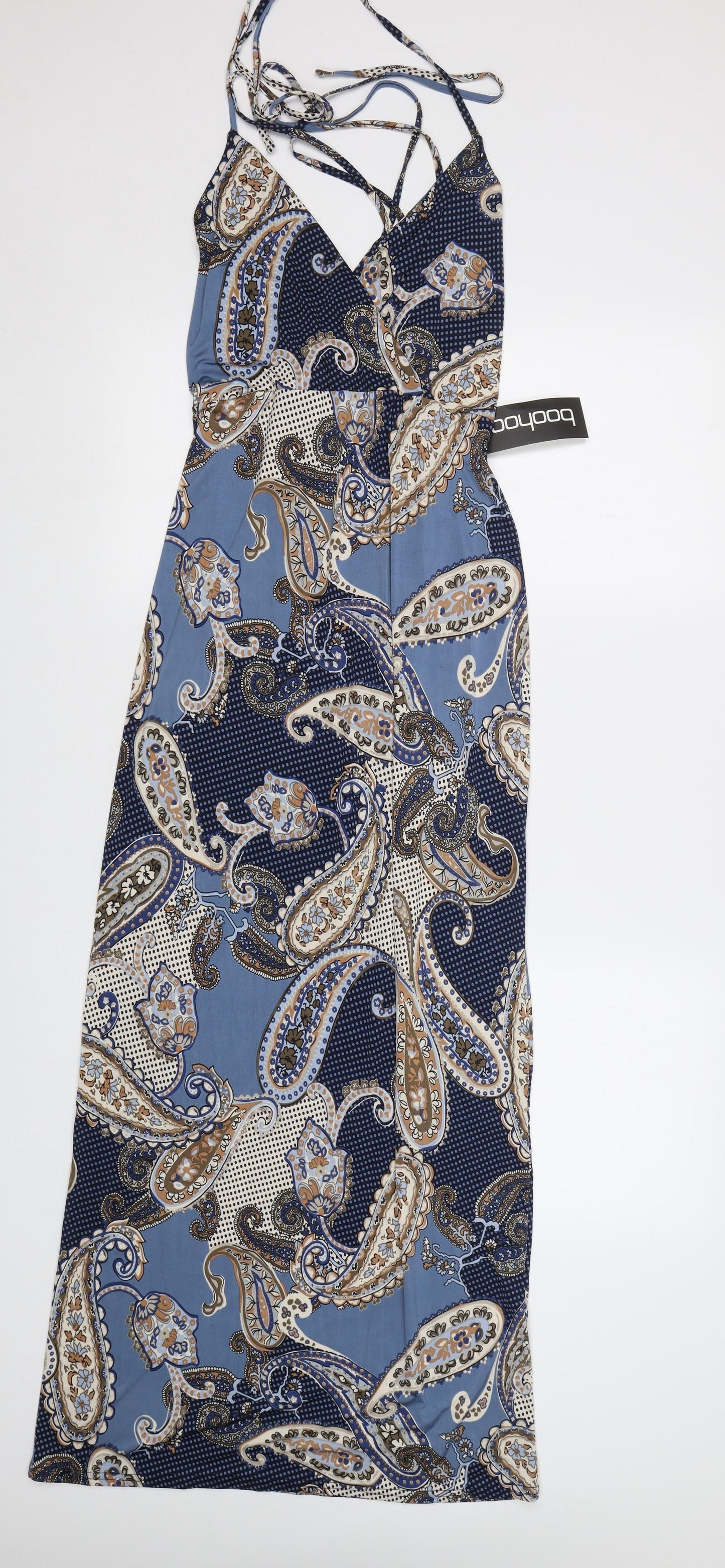 Boohoo Womens Blue Paisley  Maxi  Size 14