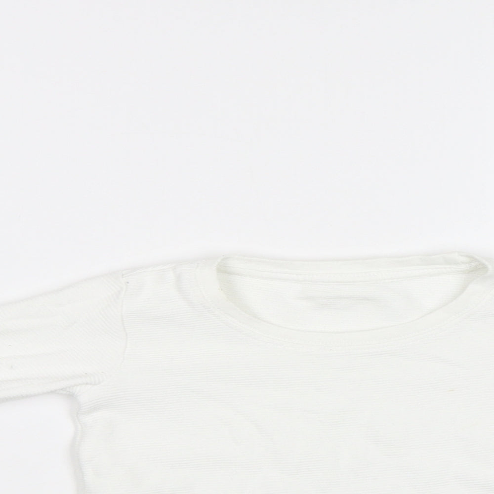 Juniors Girls White   Basic Blouse Size 6-7 Years