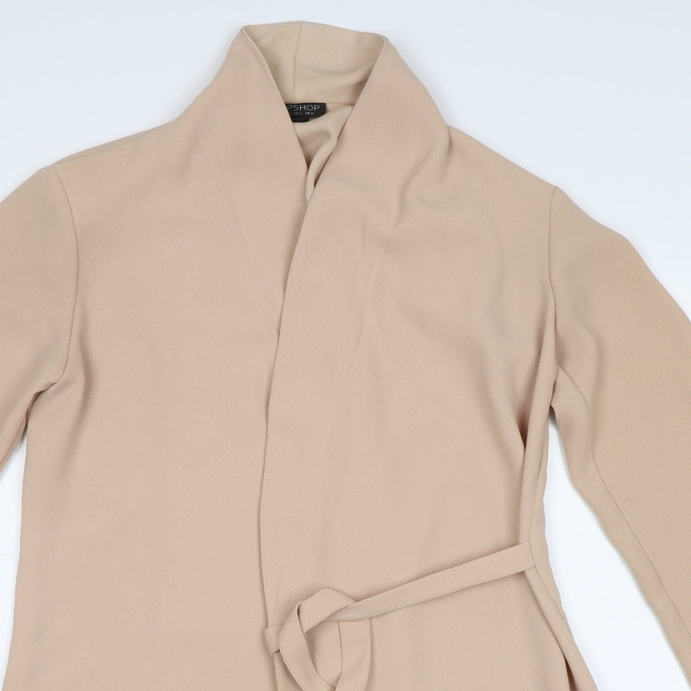 Topshop Womens Beige   Overcoat Blazer Size 6