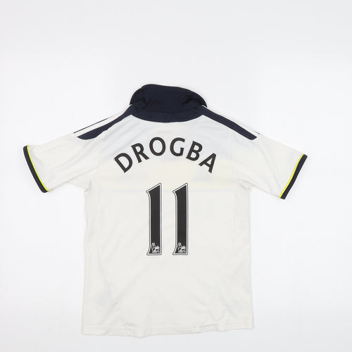 adidas Boys White   Basic T-Shirt Size 7-8 Years  - Drogba