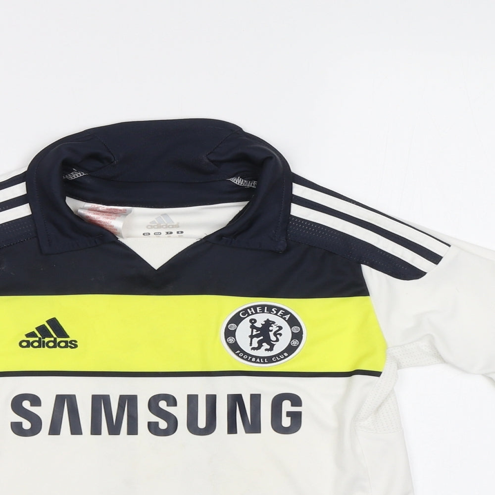 adidas Boys White   Basic T-Shirt Size 7-8 Years  - Drogba