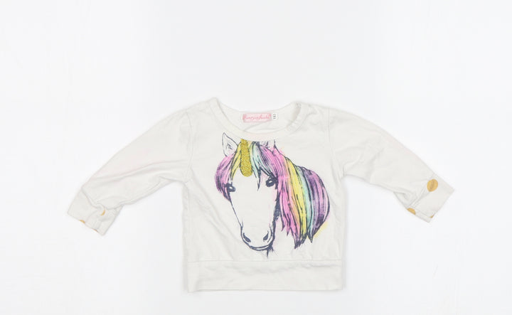 Fuerjiafushi Baby White Basic Blouse Size 3-6 Months - Unicorn