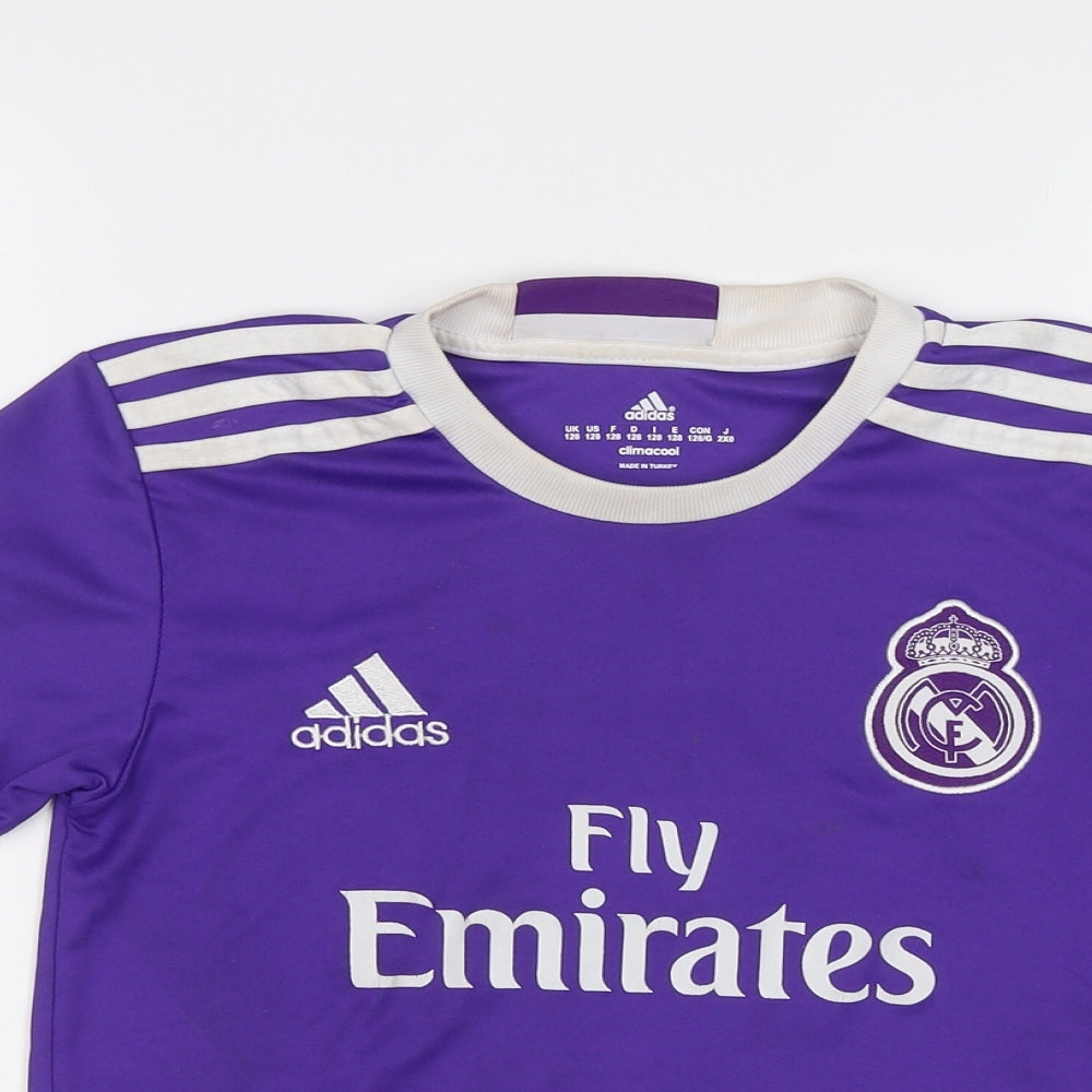 adidas Boys Purple   Basic T-Shirt Size 6-7 Years  - Ronaldo