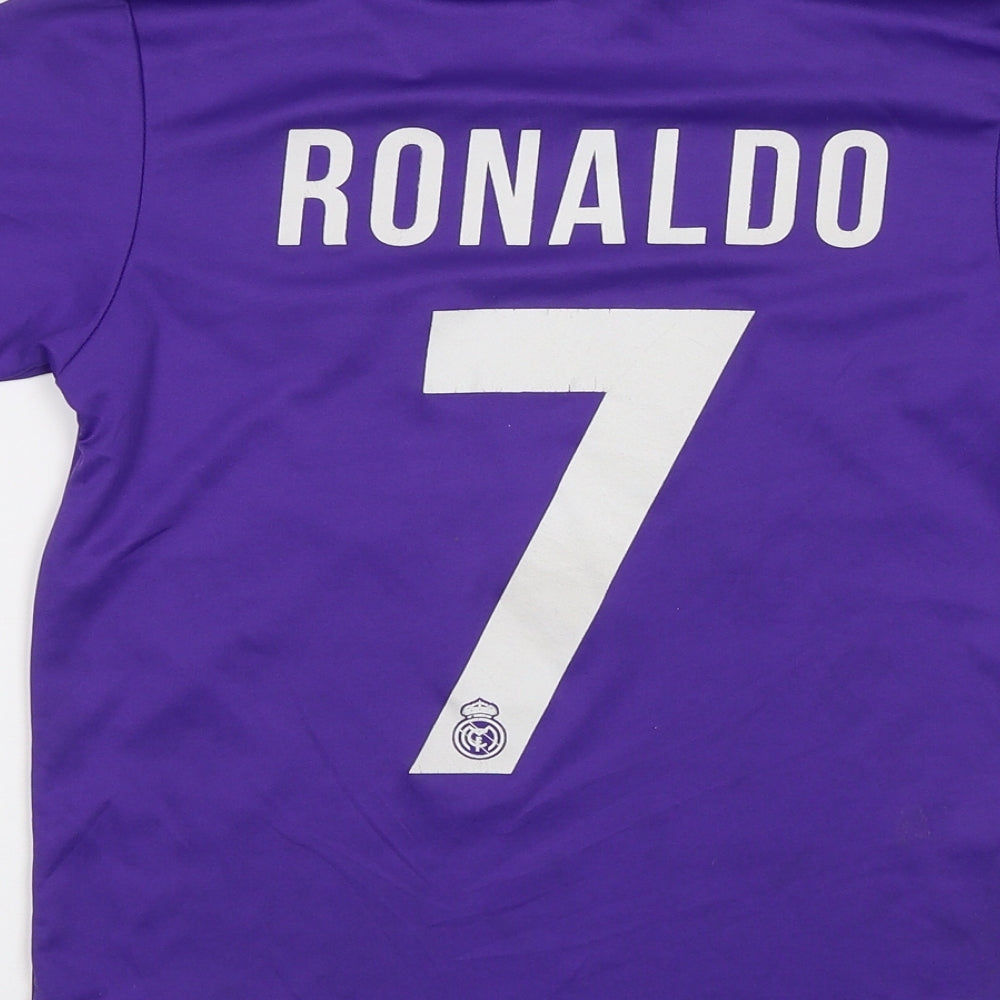 adidas Boys Purple   Basic T-Shirt Size 6-7 Years  - Ronaldo