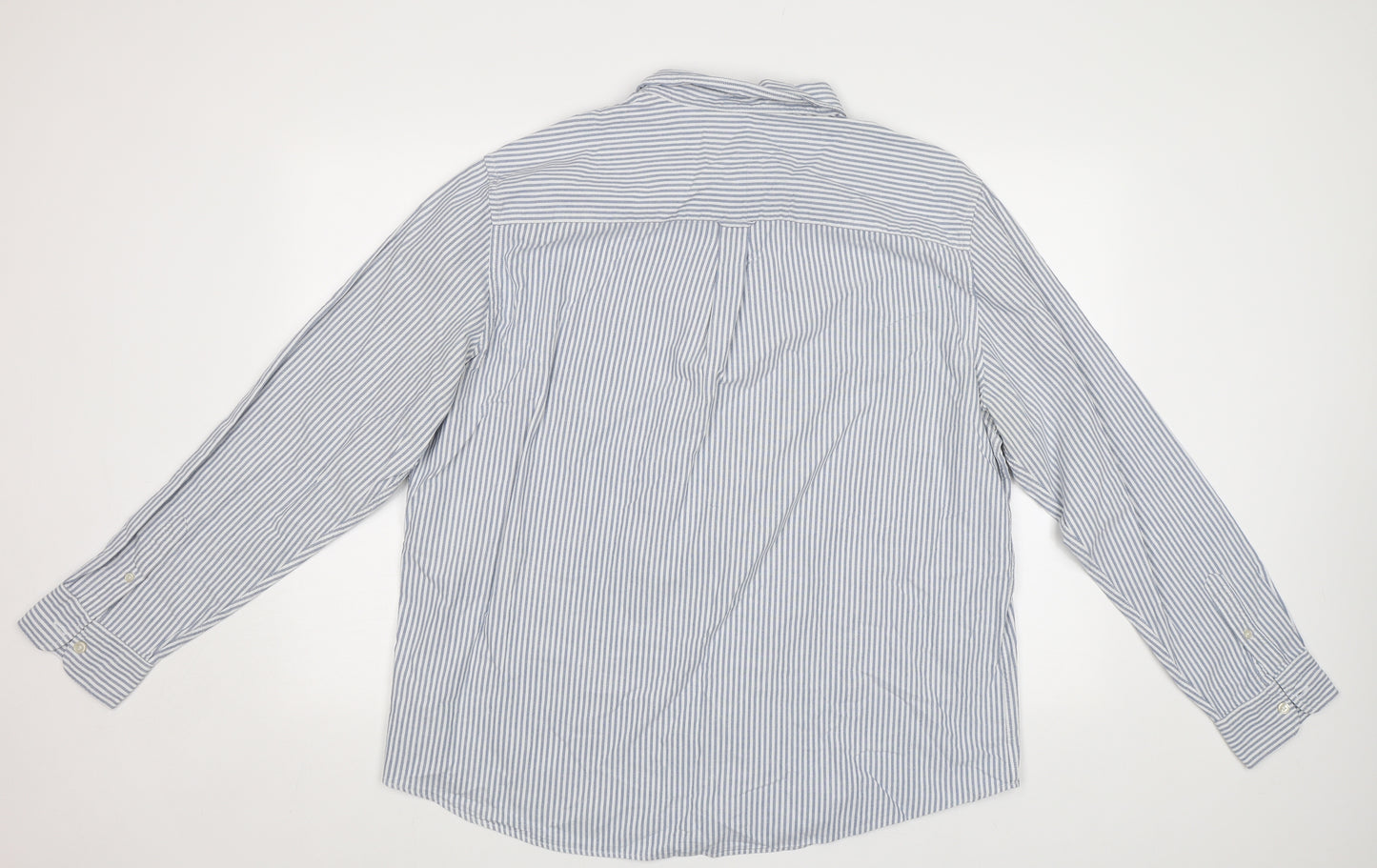 TU Mens Blue Striped   Button-Up Size XL