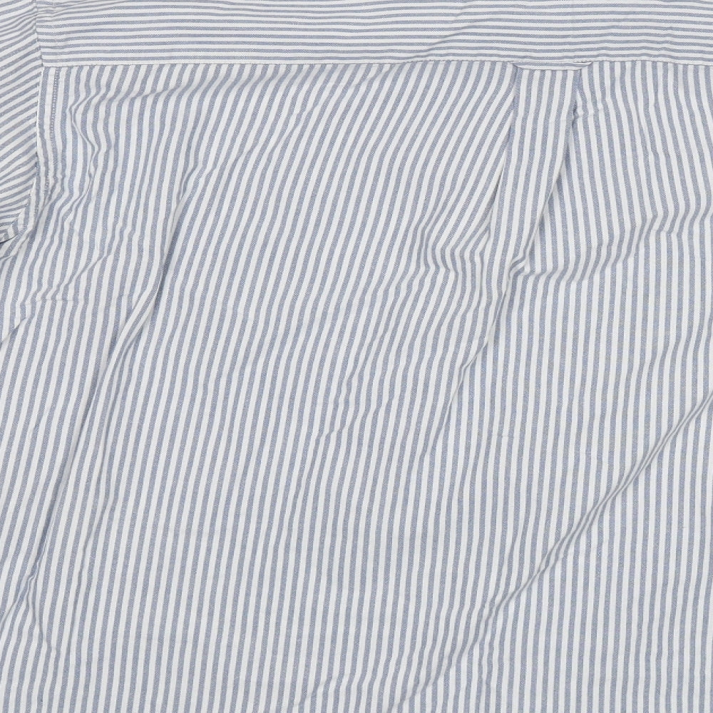 TU Mens Blue Striped   Button-Up Size XL