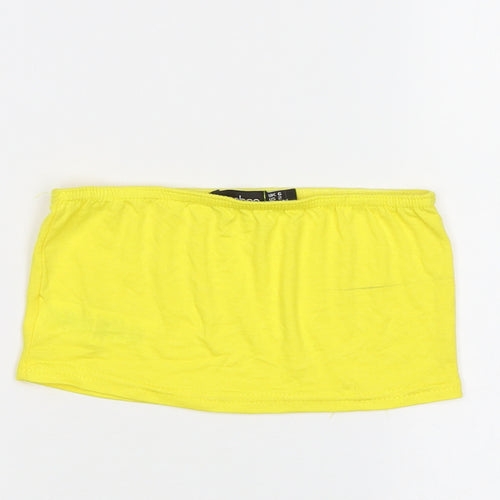 Boohoo Womens Yellow   Cropped Blouse Size 6  - Boob Tube