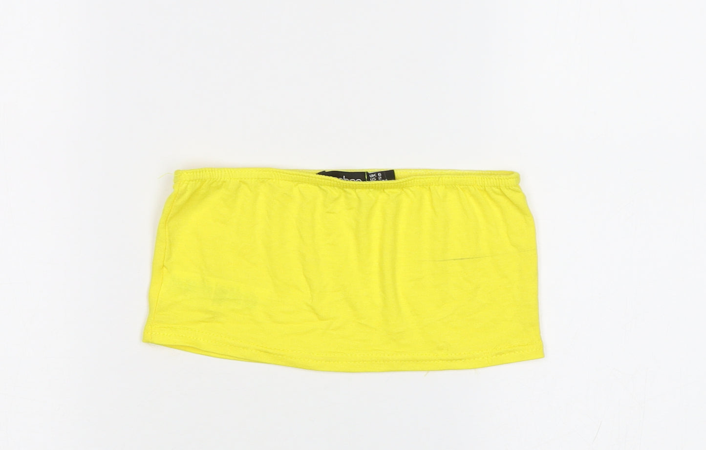 Boohoo Womens Yellow   Cropped Blouse Size 6  - Boob Tube