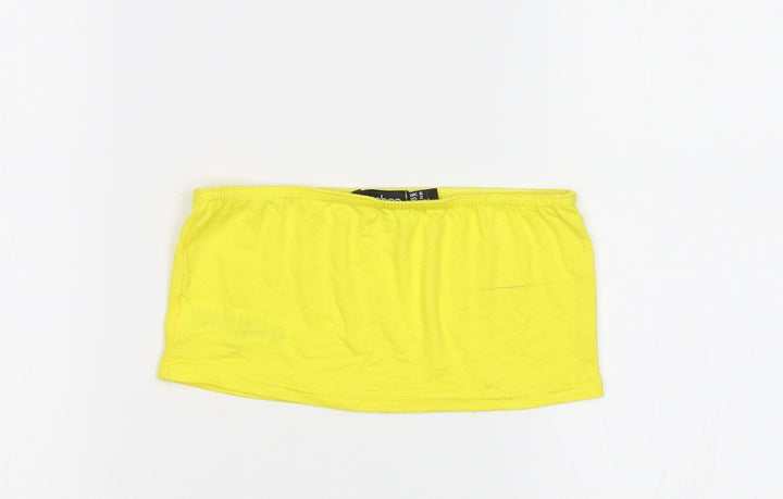 Boohoo Womens Yellow Cropped Blouse Size 6 - Boob Tube