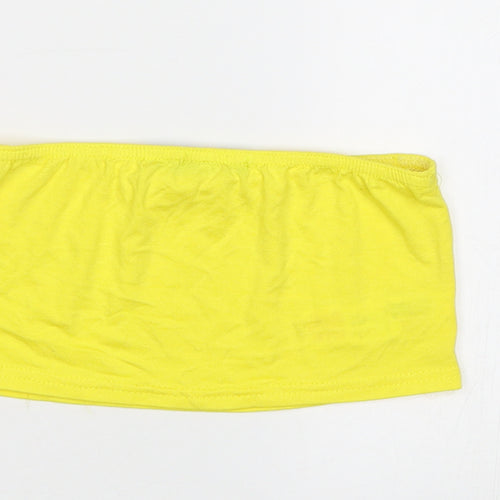 Boohoo Womens Yellow   Cropped Blouse Size 6  - Boob Tube