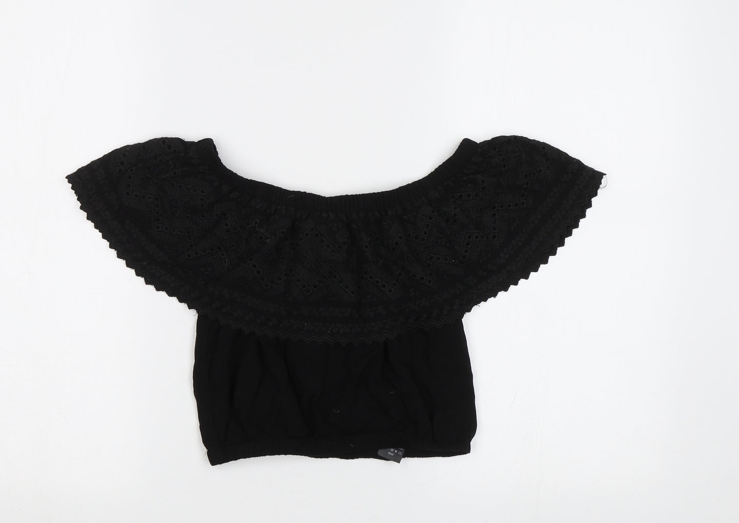 New Look Womens Black   Cropped Blouse Size 8