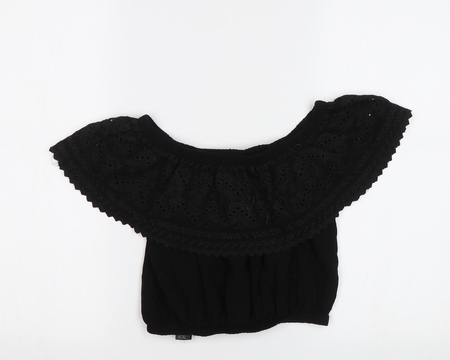 New Look Womens Black   Cropped Blouse Size 8