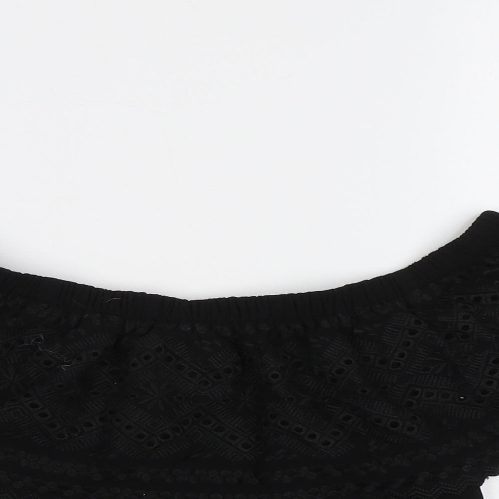 New Look Womens Black   Cropped Blouse Size 8