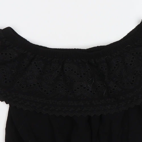 New Look Womens Black   Cropped Blouse Size 8