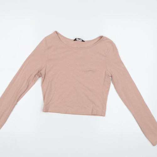 New Loo Womens Pink   Cropped T-Shirt Size 8
