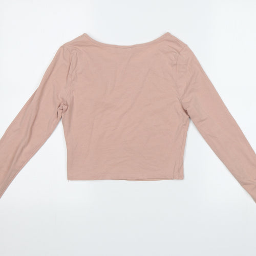 New Loo Womens Pink   Cropped T-Shirt Size 8