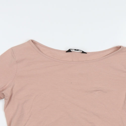 New Loo Womens Pink   Cropped T-Shirt Size 8