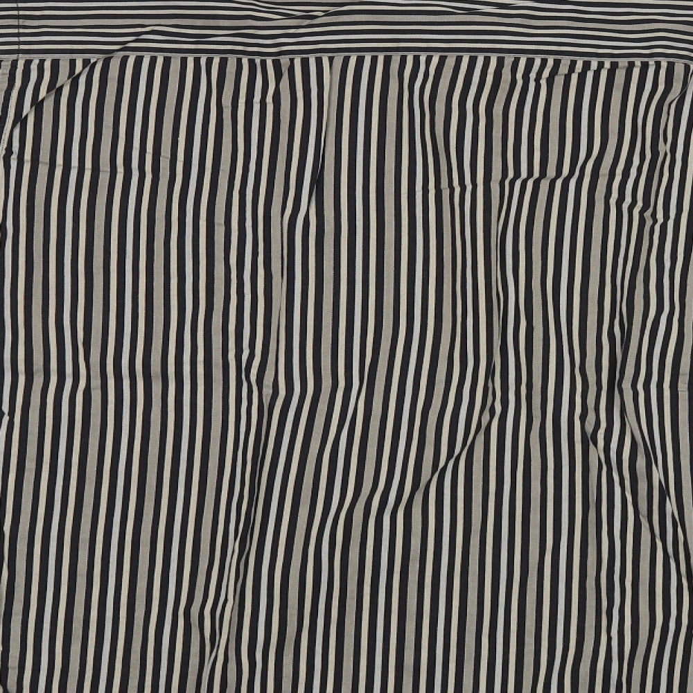 TU Mens Brown Striped   Dress Shirt Size 16