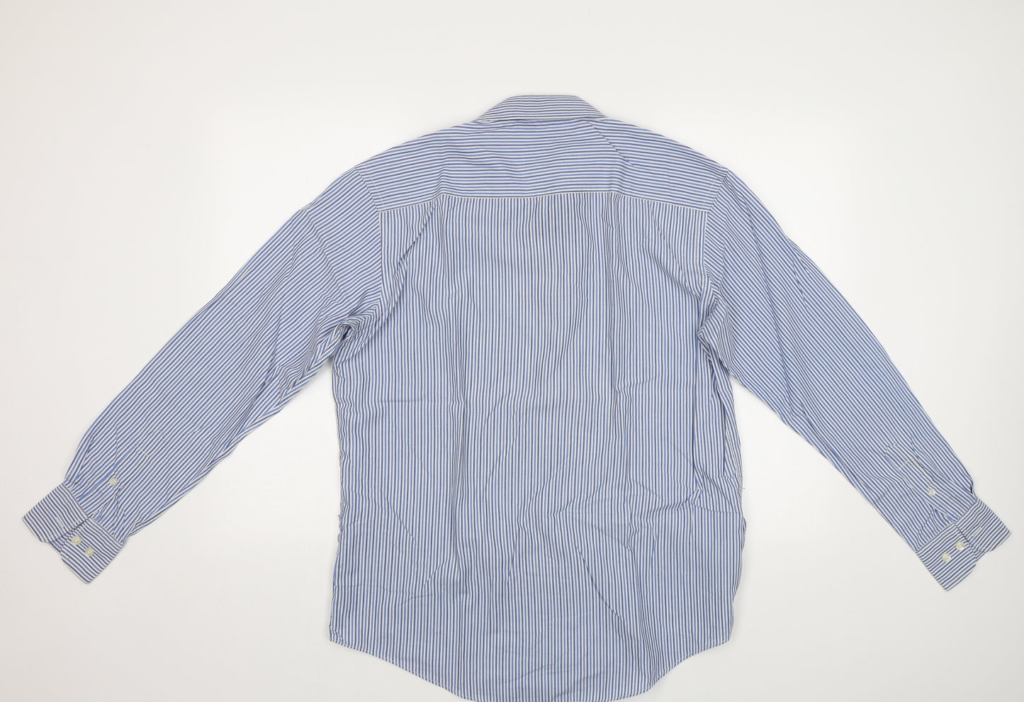 TU Mens Blue Striped   Dress Shirt Size 16
