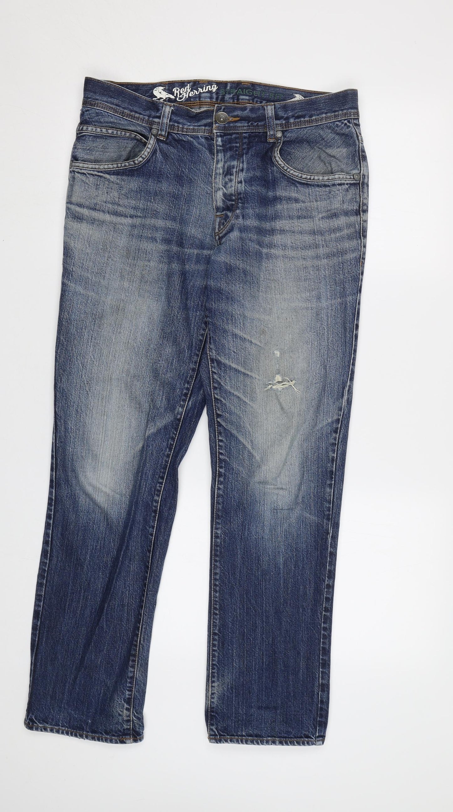 Red Herring Mens Blue   Straight Jeans Size 32 L30 in