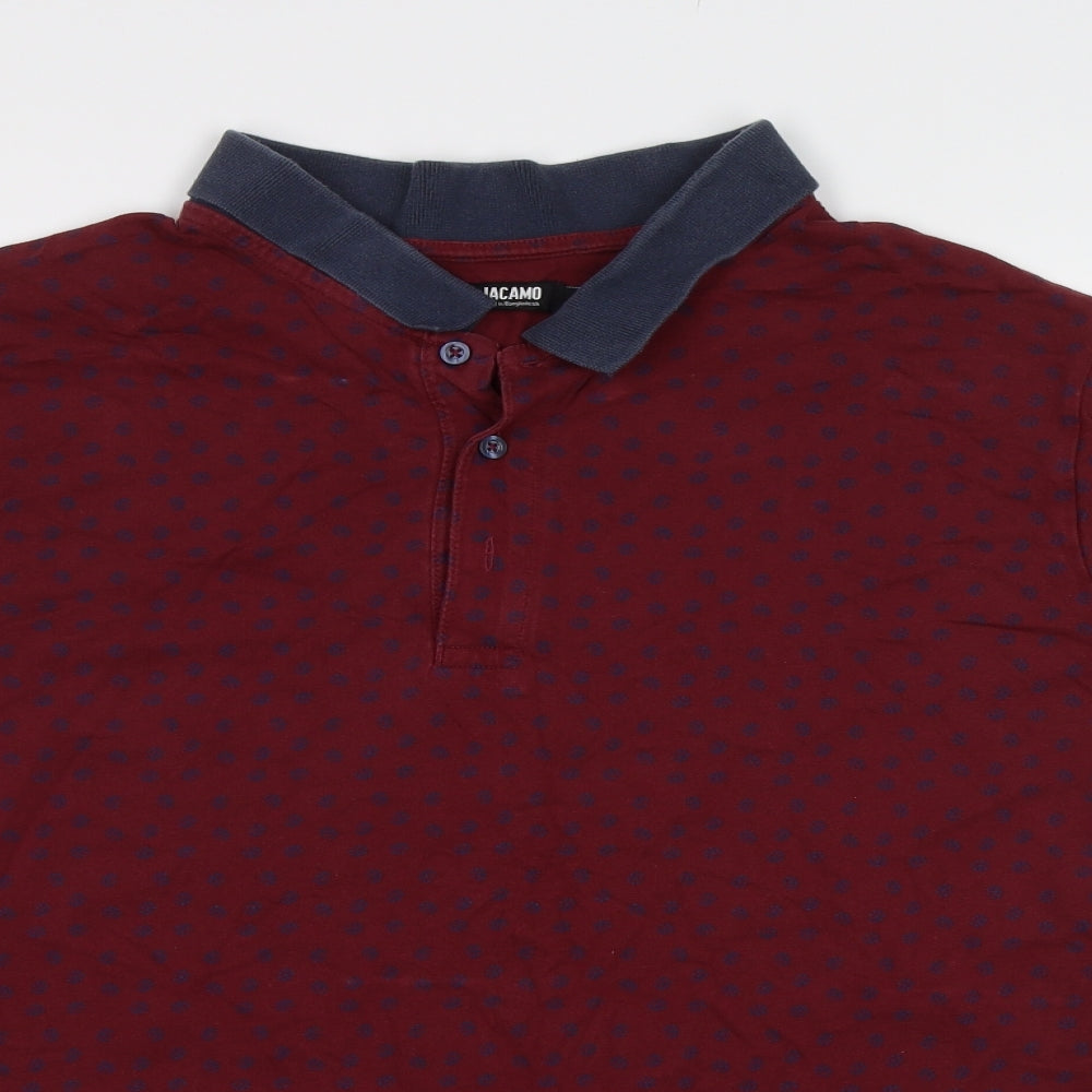Jacamo Mens Purple Floral   Polo Size XL