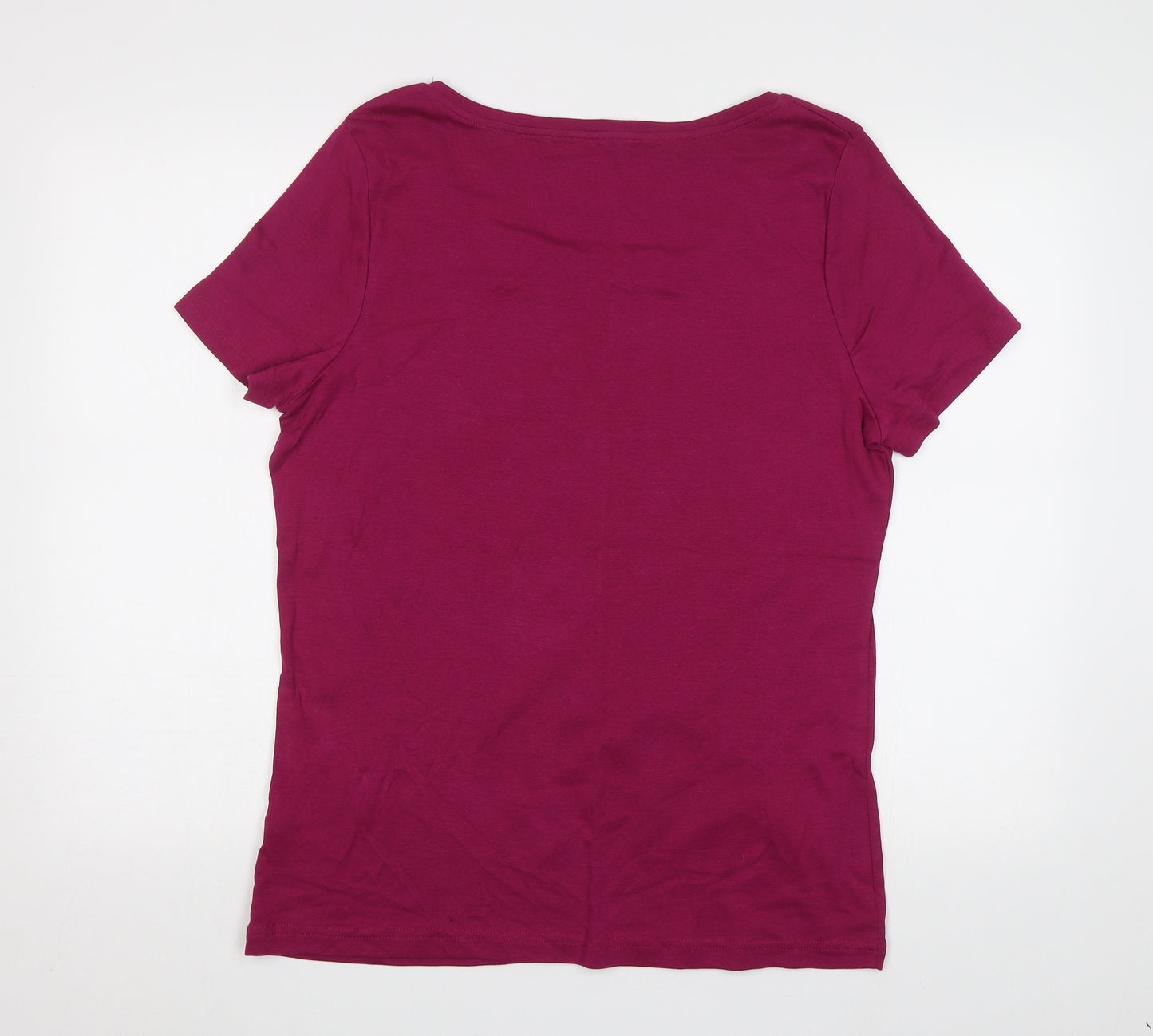 Savoir Womens Pink Floral  Basic T-Shirt Size 20