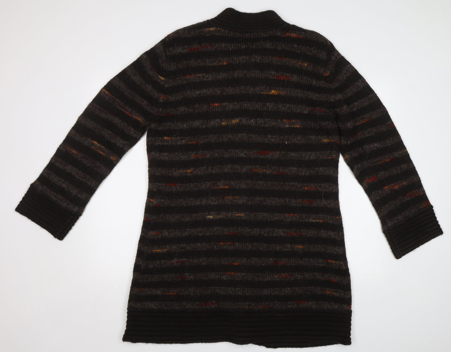 Damart Womens Brown Striped  Cardigan Jumper Size 18