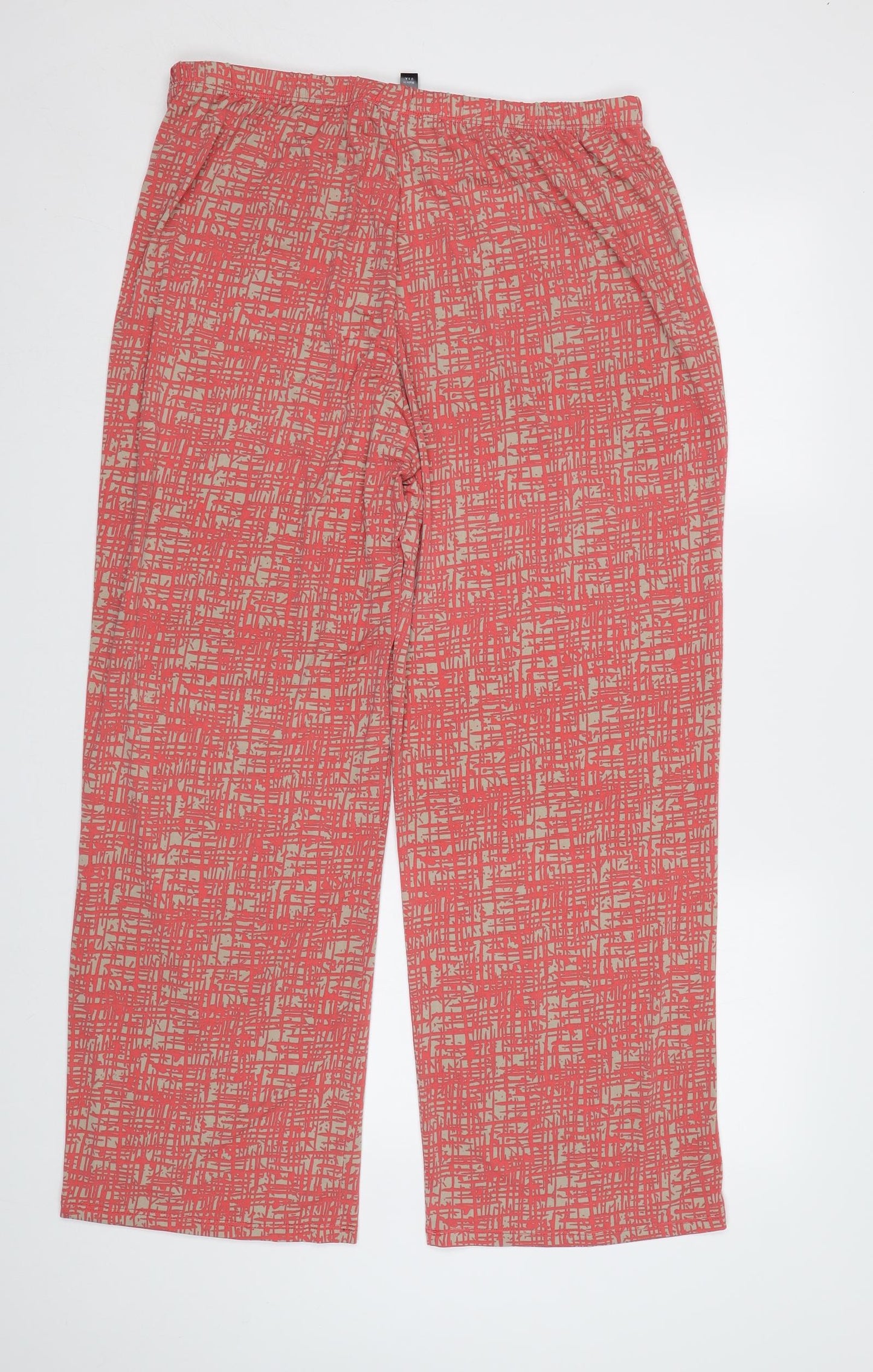 Anthony Studio Womens Red Geometric   Pyjama Pants Size XL