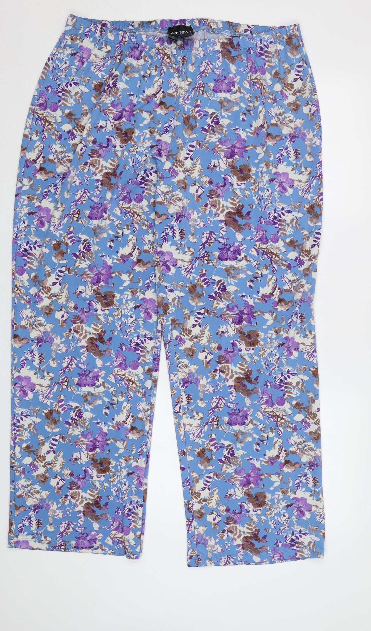 Anthony Studio Womens Blue Floral   Pyjama Pants Size XL