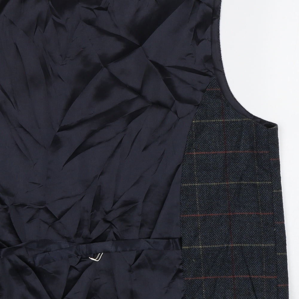 L.A. Smith Mens Green Check  Jacket Waistcoat Size L
