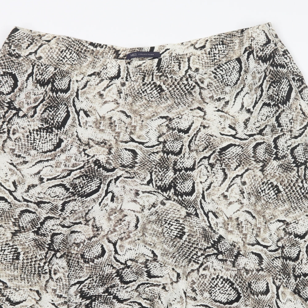 M&S Womens Multicoloured Animal Print  A-Line Skirt Size 18