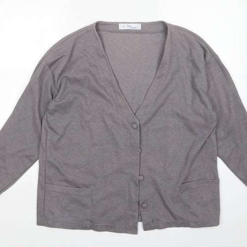 Design Essentials Womens Grey   Cardigan Jumper One Size