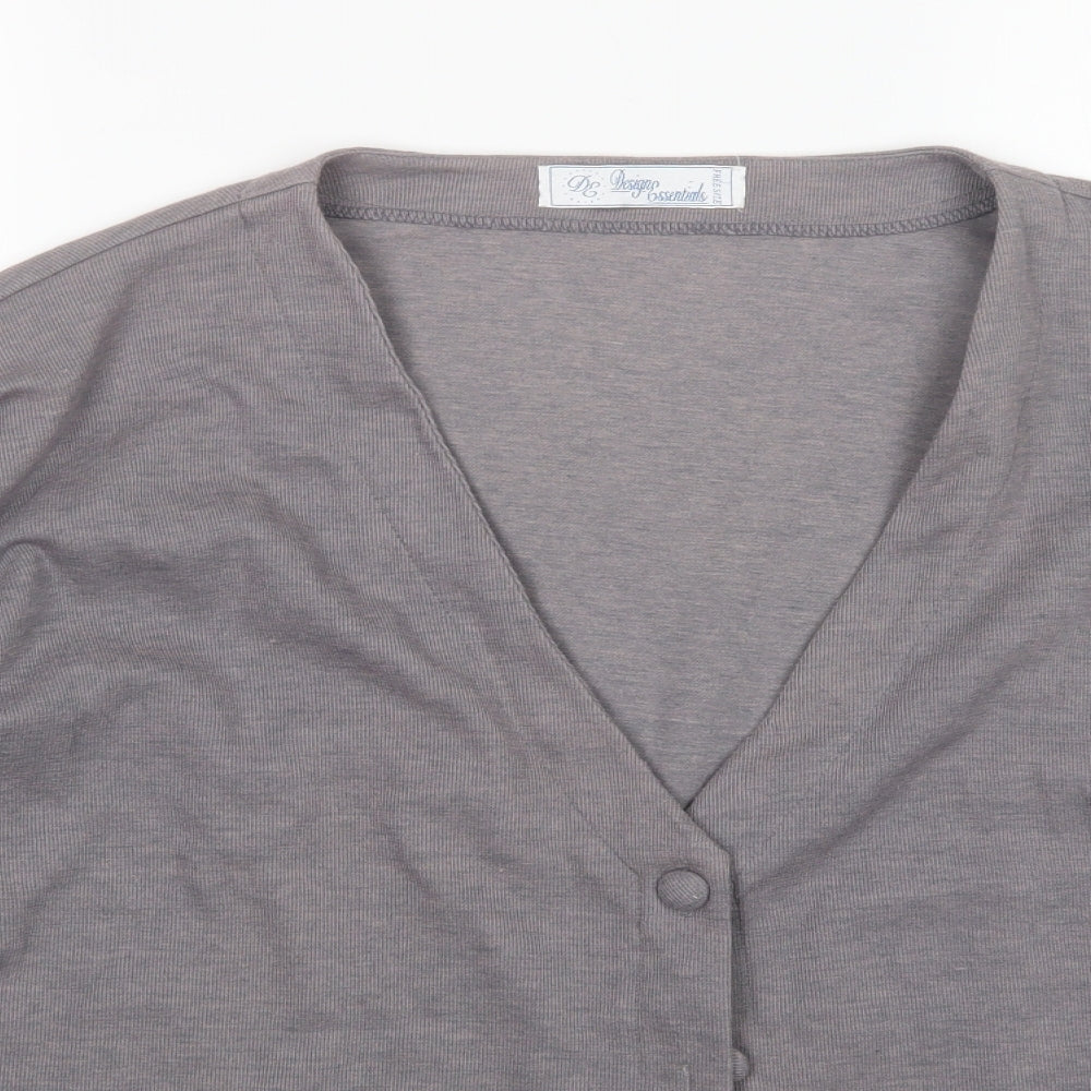Design Essentials Womens Grey   Cardigan Jumper One Size