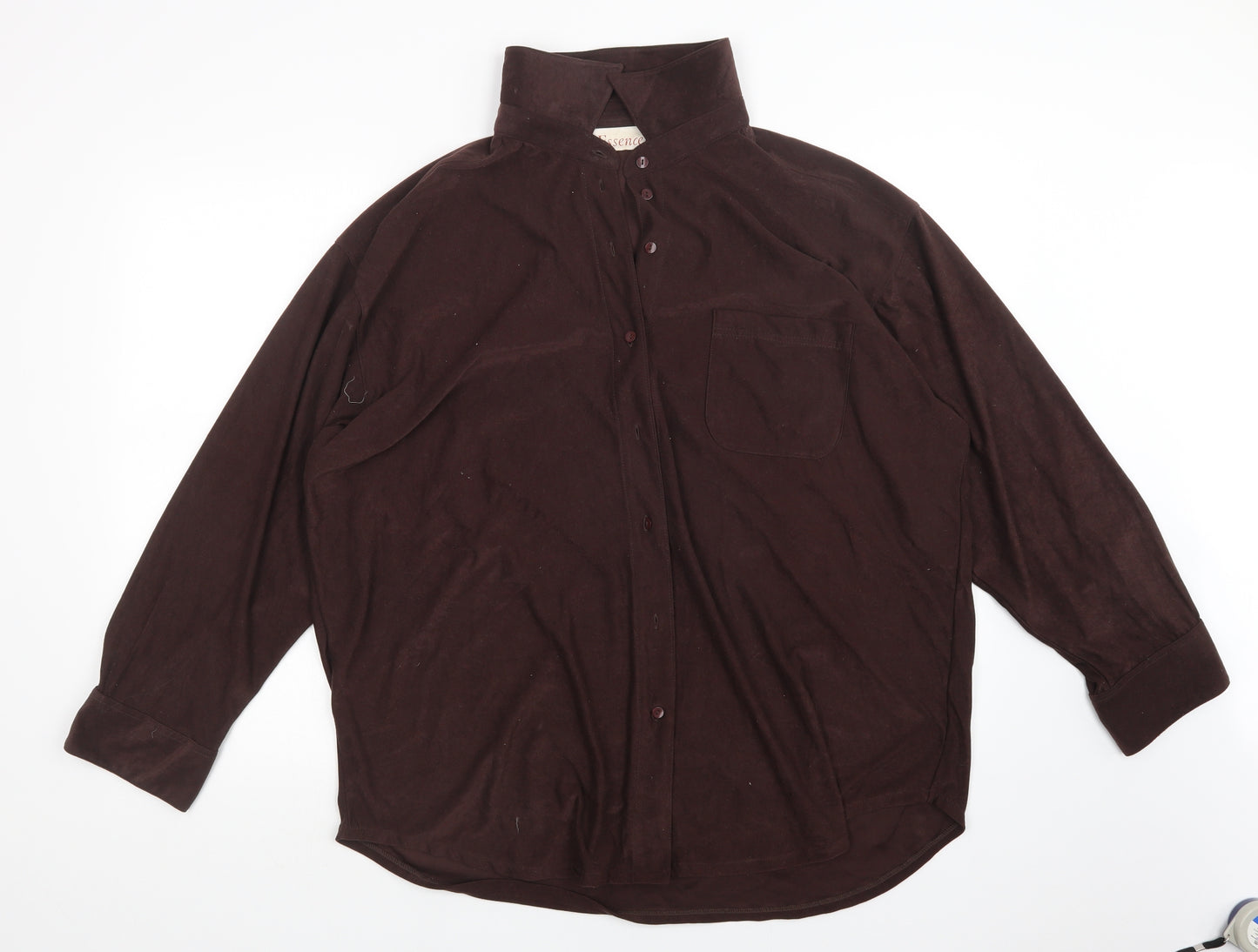 essence Womens Brown   Basic Button-Up Size 22