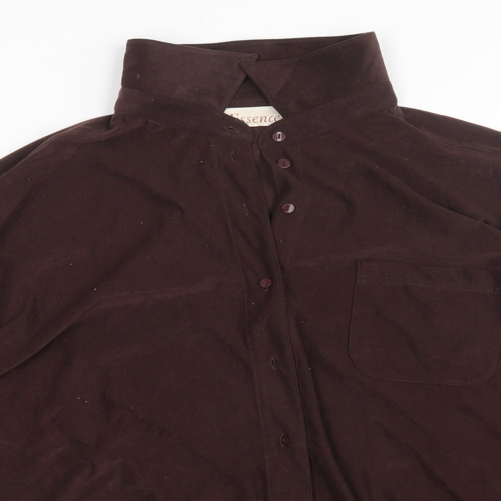 essence Womens Brown   Basic Button-Up Size 22